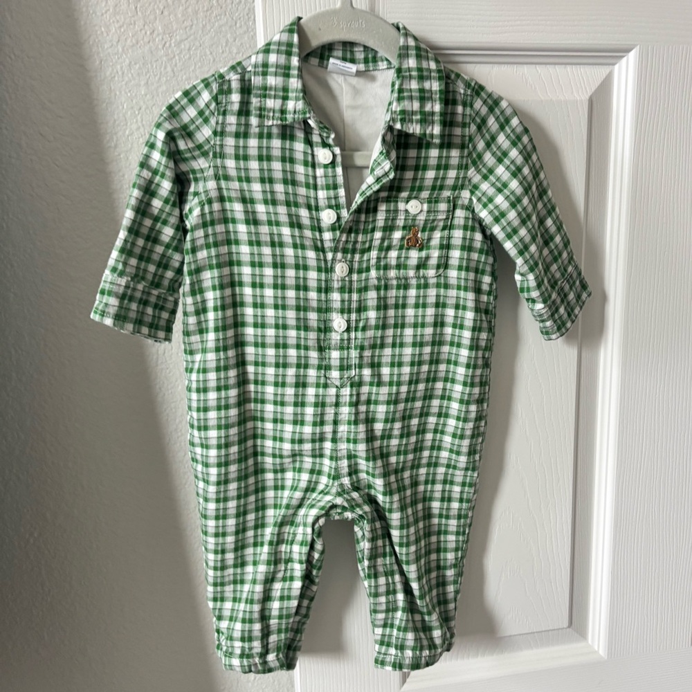Baby Gap Green Check onesie